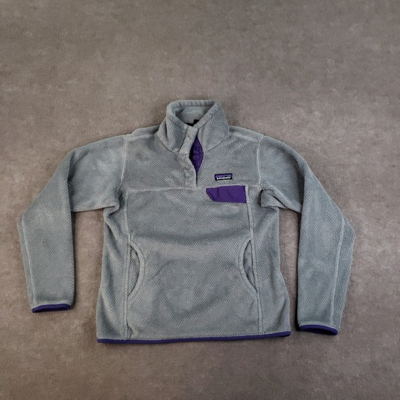 Patagonia Sweaters - Patagonia Snap-T Sweater Womens Small Gray Pullover Fleece Pockets Hiking 25442